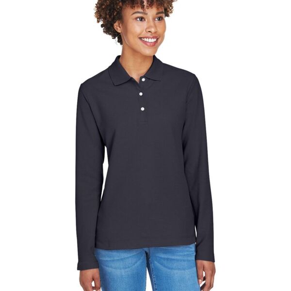 Women's Pima Piqué Long Sleeve Polo Thumbnail